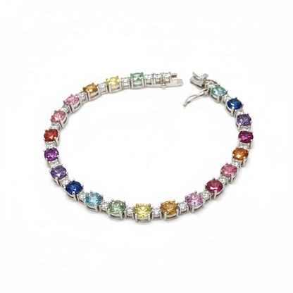 Bracciale in argento, 925 pietre Multicolor