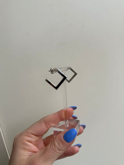 Orecchini Argento 925 Squadrati | Pezzo Unico Vintage Geometrico