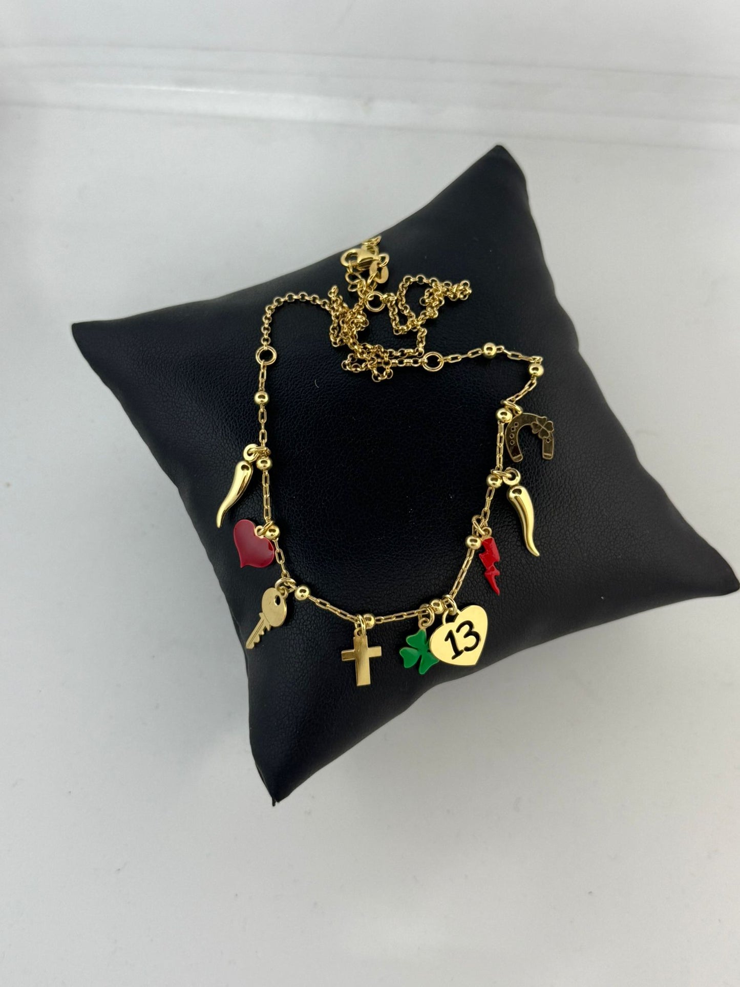 Collana Scaramantica Argento 925 Dorato – Charms Portafortuna Pezzo Unico