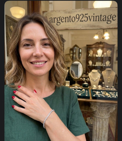 Bracciale Tennis Argento 925 Pietre Bianche - Eleganza Classica Luxury