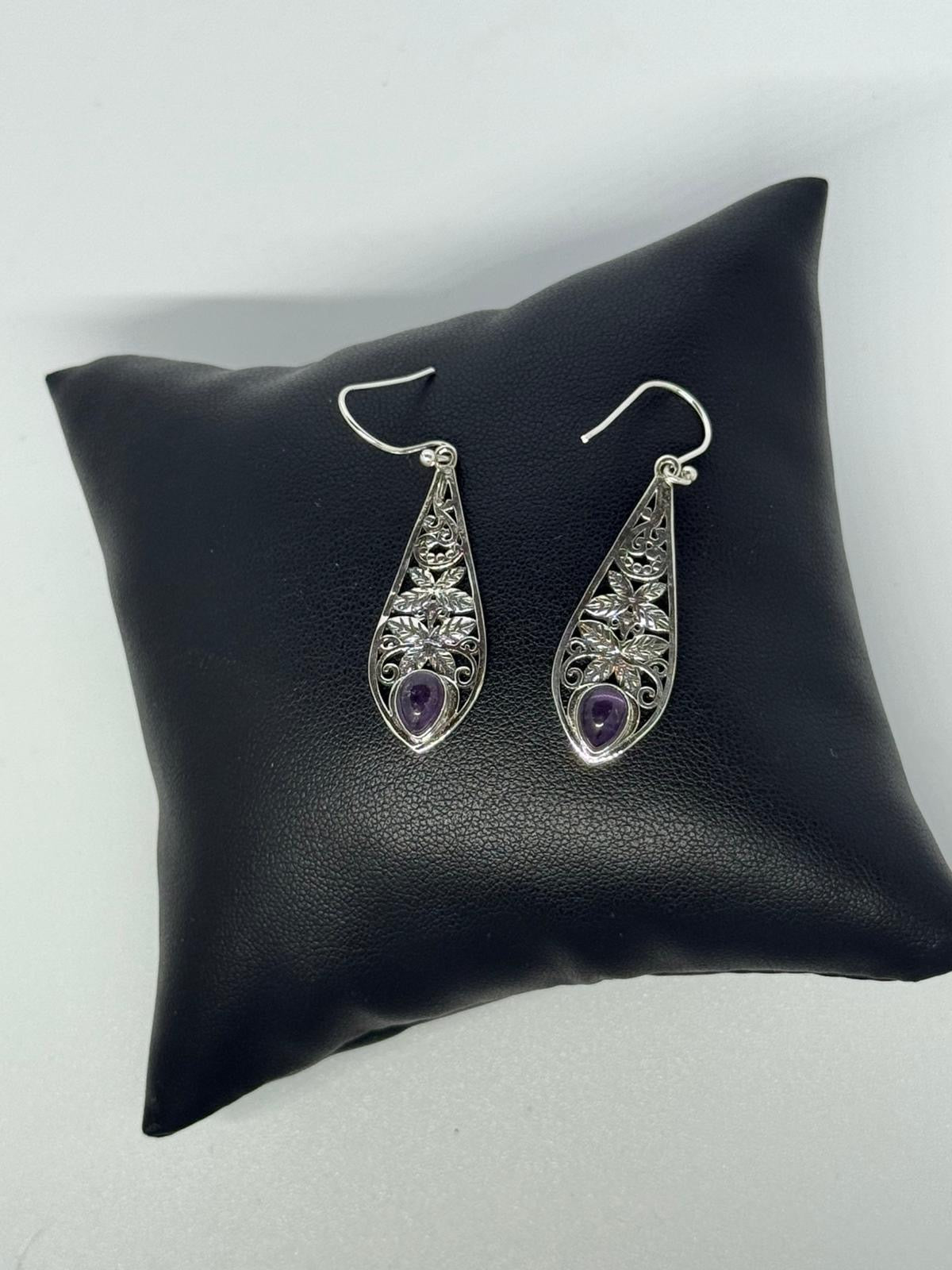 Orecchini in argento 925 ametista viola