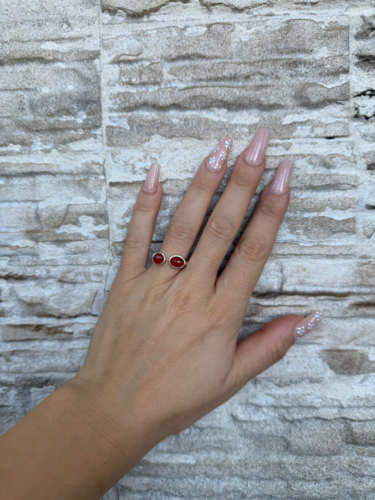 Anello in argento 925 radice di rubino