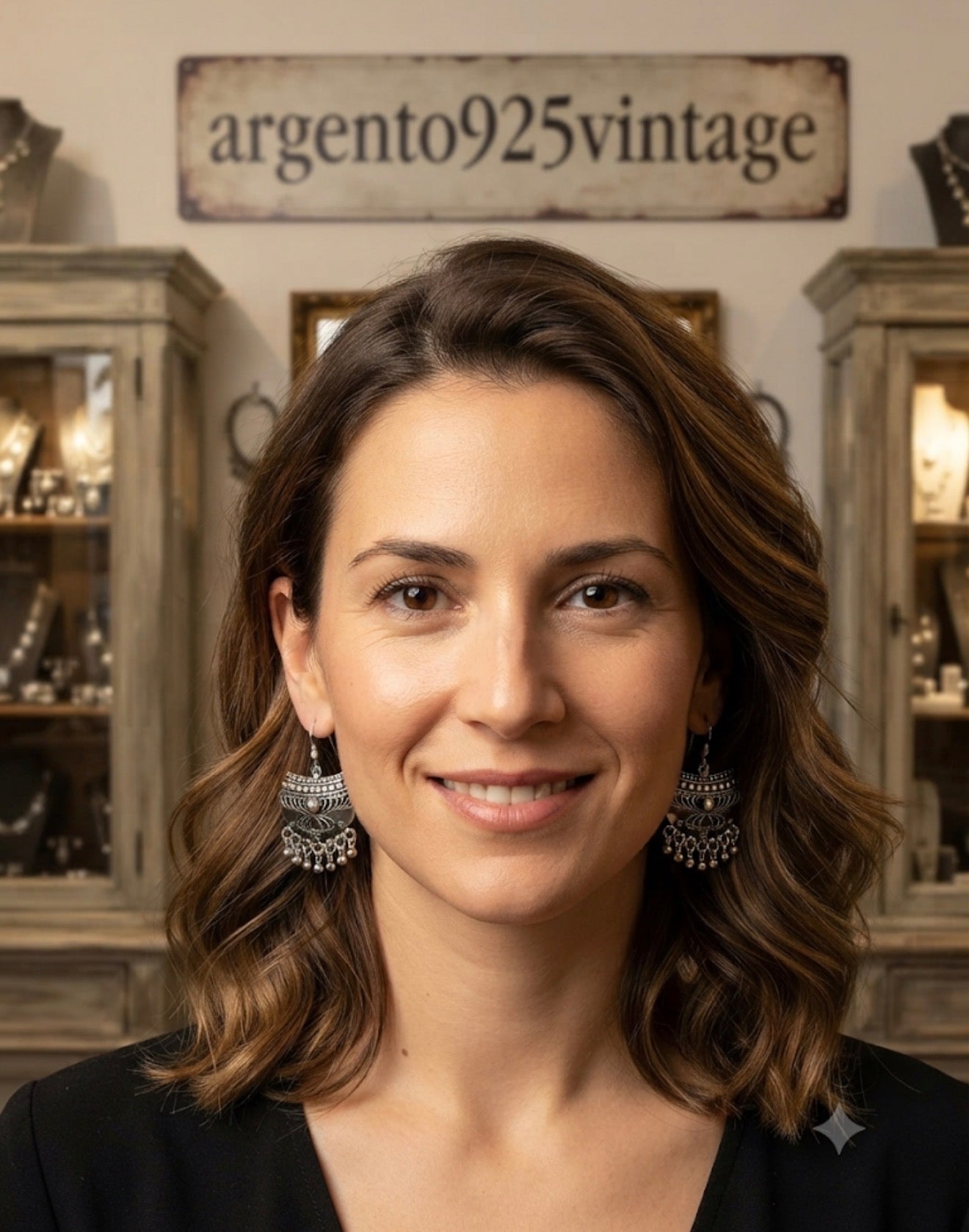 Orecchini Argento 925 Etnici Sfere Pendenti | Pezzo Unico Vintage