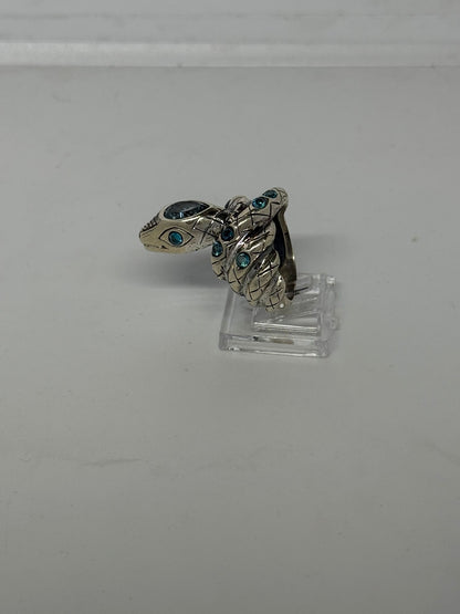 Anello serpente in argento 925 acquamarina