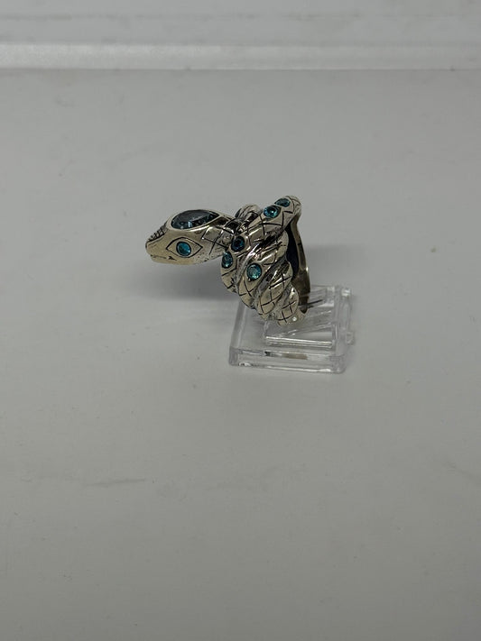 Anello serpente in argento 925 acquamarina