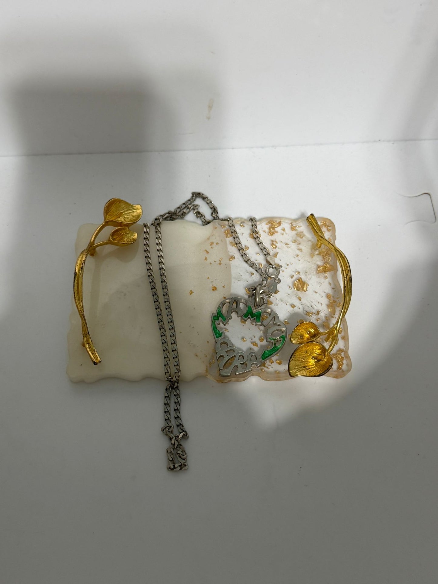 Collana in Argento 925 “Cara Mamma” con Ciondolo Smaltato Verde