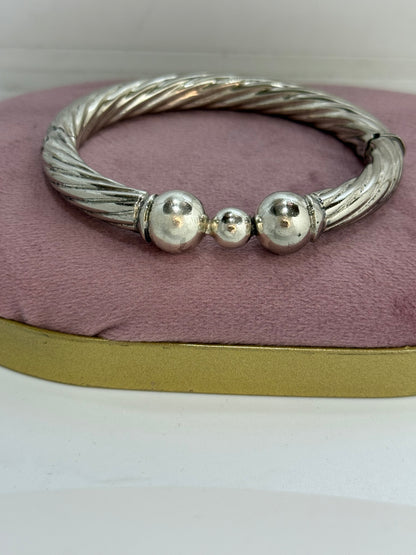 Bracciale intrecciato sfere in argento 925