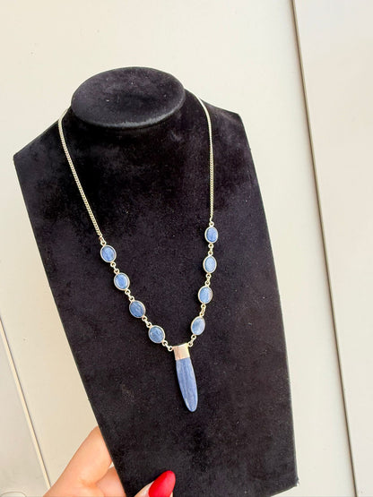 Collana in argento 925 cianite blu – Artigianale