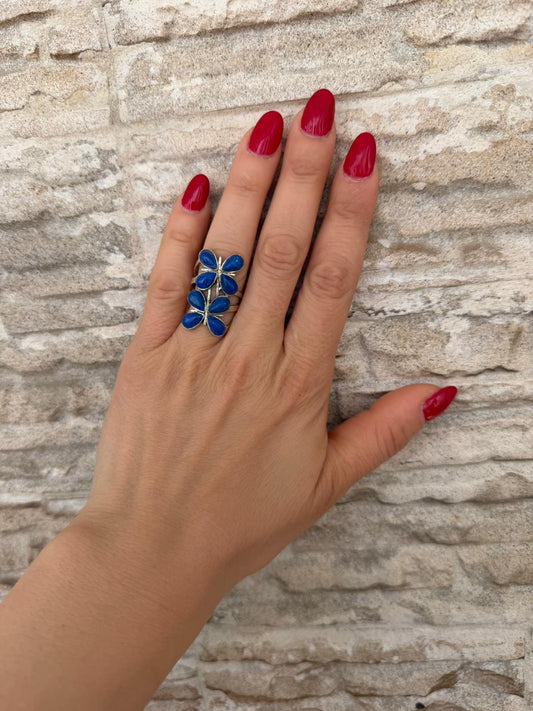 Anello Farfalle Argento 925 con Lapis Blu – Pezzo Unico