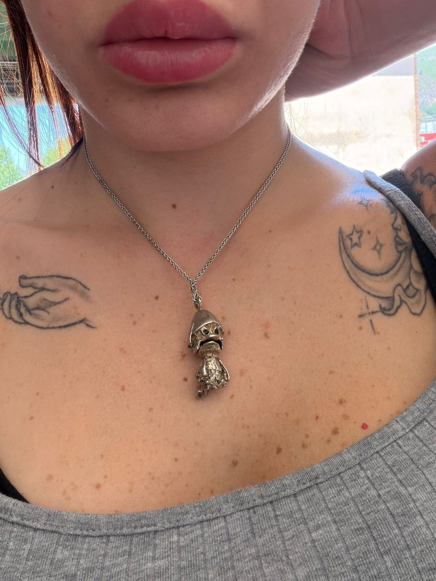 Collana in Argento 925 con Ciondolo Calimero Snodabile Smaltato – Pezzo da Collezione