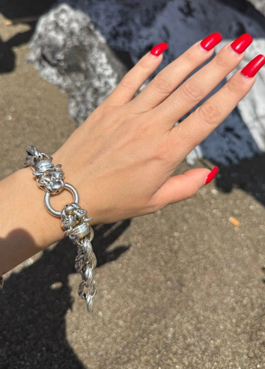 Bracciale pantere in argento 925