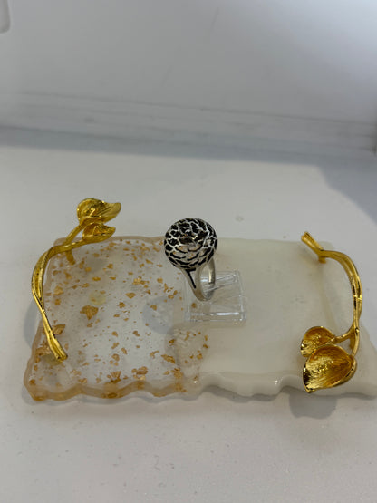 Anello in argento 925 sfera traforata