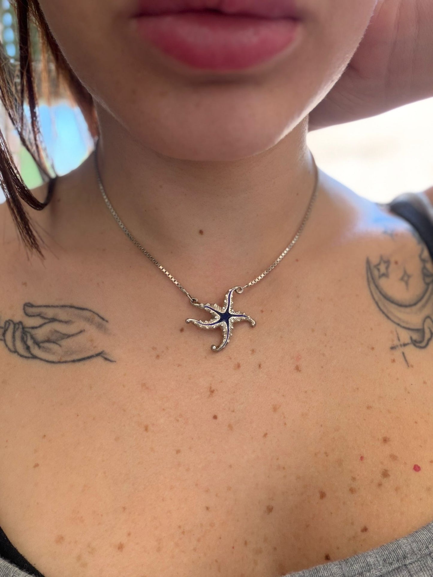 Collana in Argento 925 con Stella Marina Smaltata Blu – Gioiello Mare Artigianale