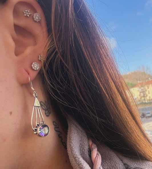 Orecchini in argento 925 topazio mistico
