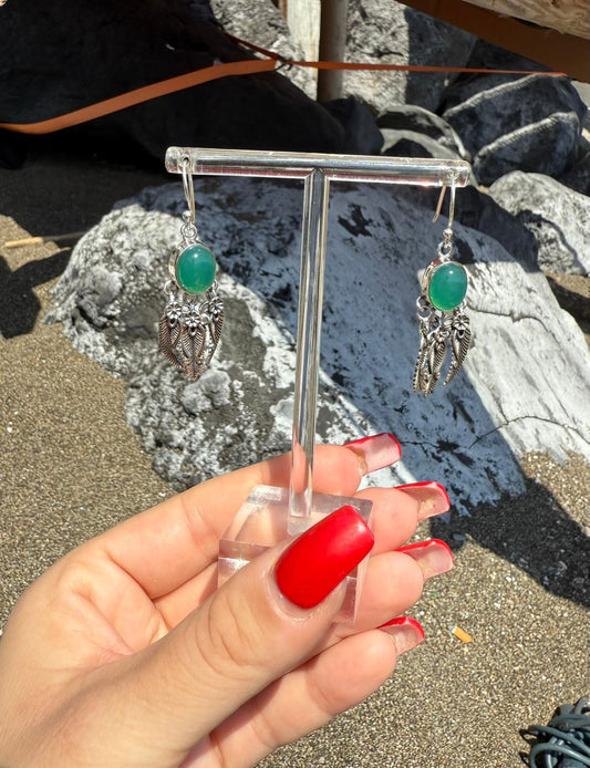 Orecchini giada verde in argento 925