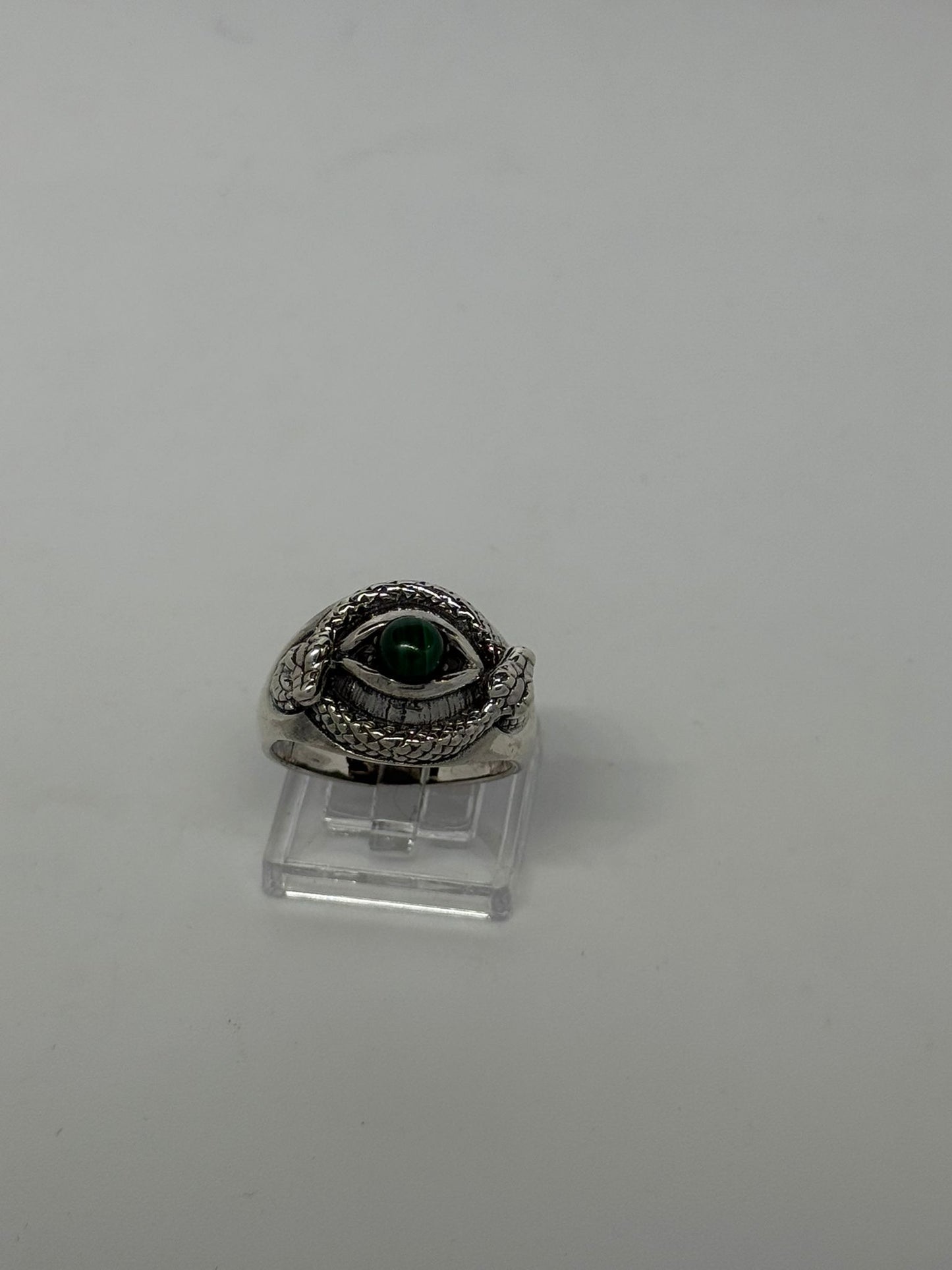 Anello in argento 925 malachite verde