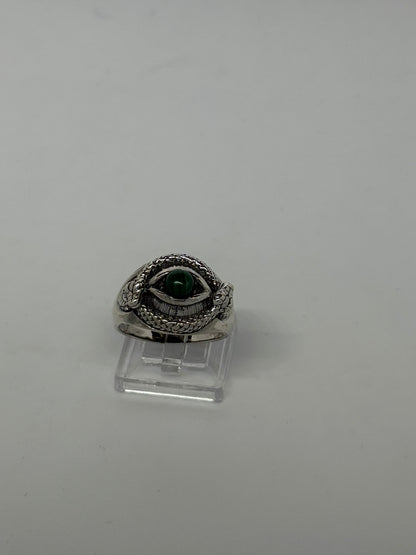 Anello in argento 925 malachite verde