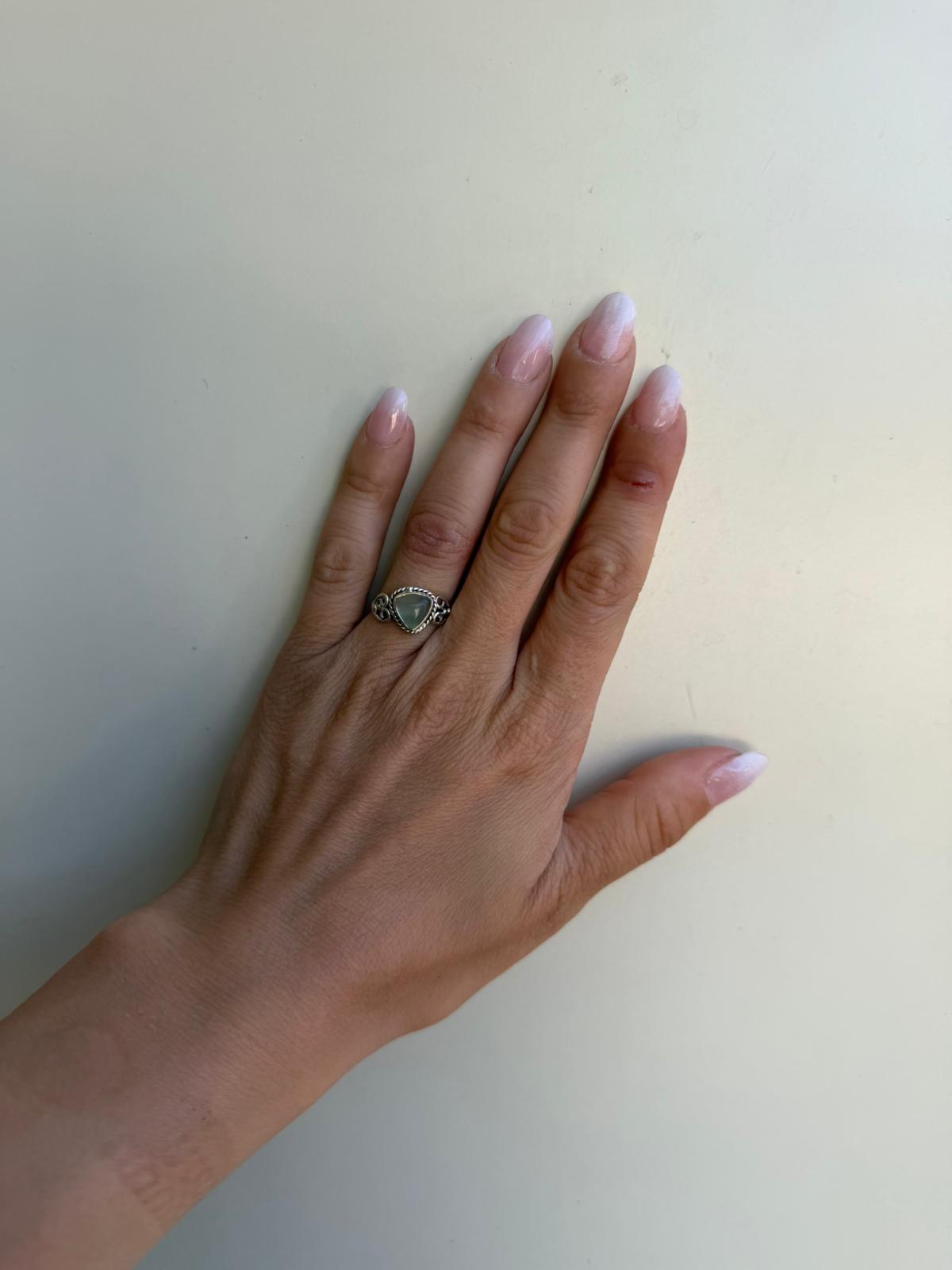 Anello in Argento 925 con Pietra Calcedonio – Pezzo Unico Artigianale