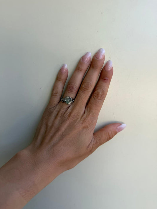 Anello in Argento 925 con Pietra Calcedonio – Pezzo Unico Artigianale