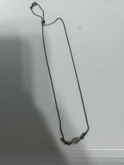 Collana in Argento 925 con Lettera S Smaltata Verde – Regalo Personalizzato