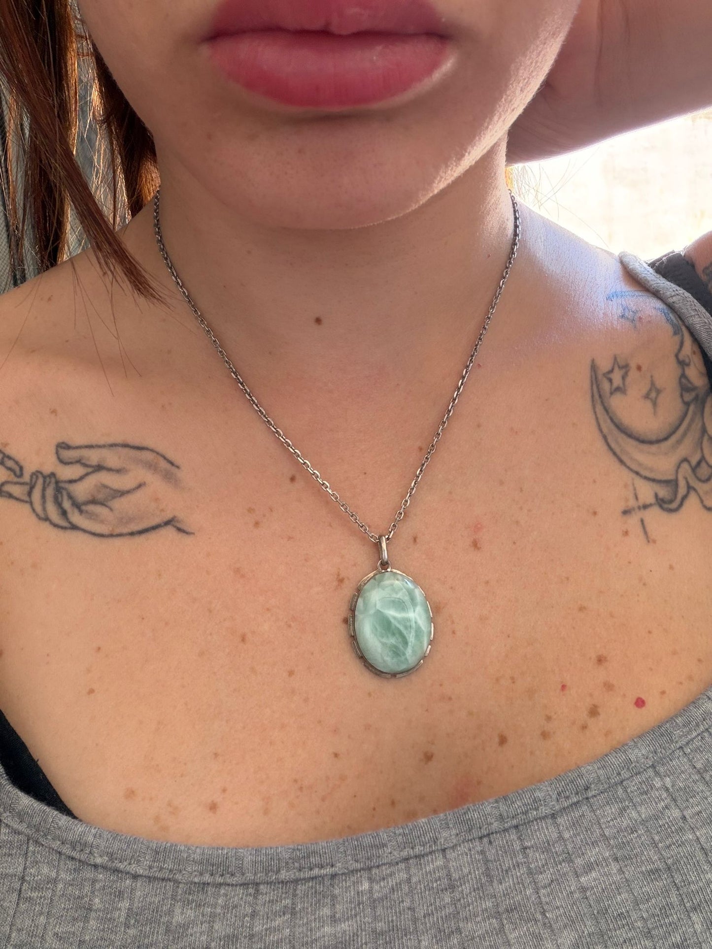 Collana in Argento 925 con Ciondolo Pietra Larimar – Gemma Rara dei Caraibi