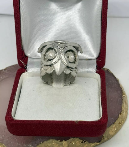 Anello gufo in argento 800