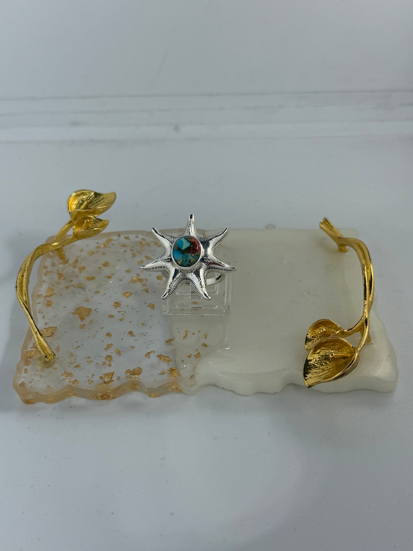 Anello Stella in Argento 925 con Turchese Americano – Pezzo Unico Artigianale