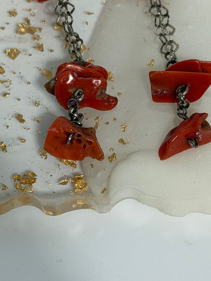 Orecchini in argento 925 con corallo rosso