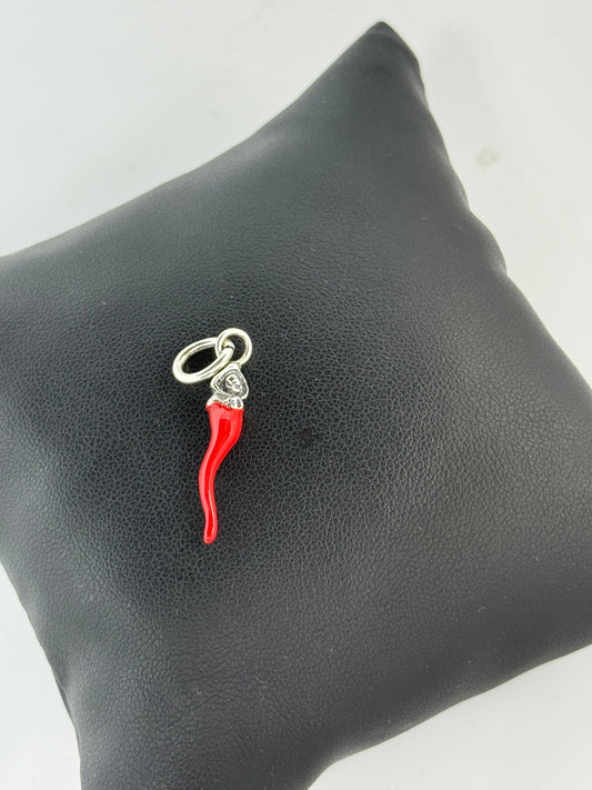 Ciondolo monacello in argento 925 smalto rosso