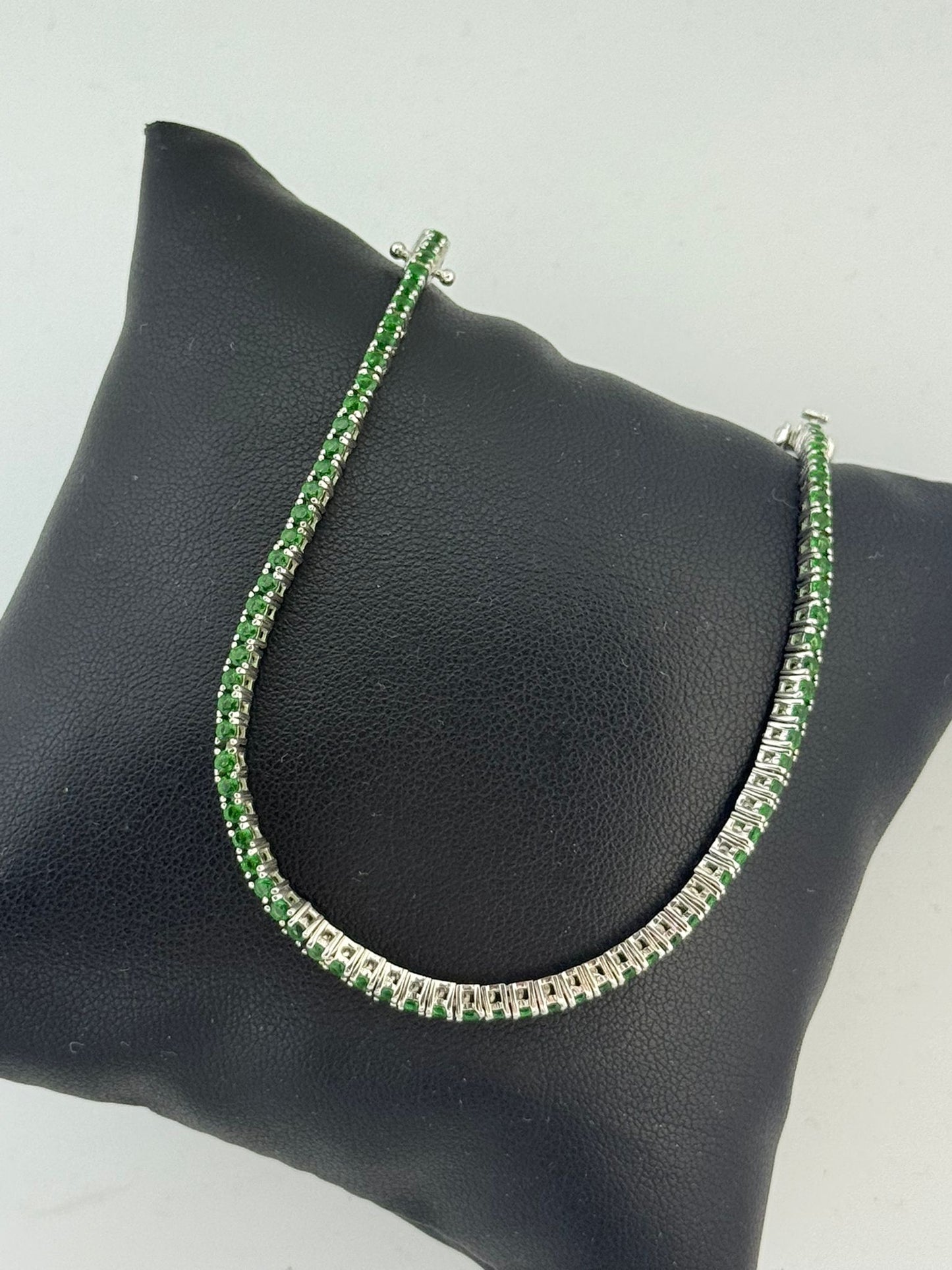 Bracciale Tennis Argento 925 Pietre Verdi - Eleganza Smeraldo
