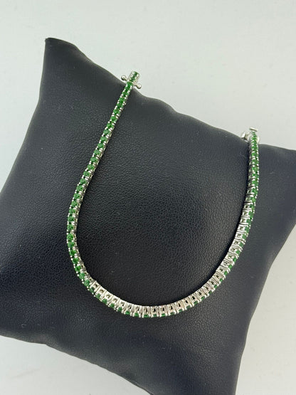Bracciale Tennis Argento 925 Pietre Verdi - Eleganza Smeraldo