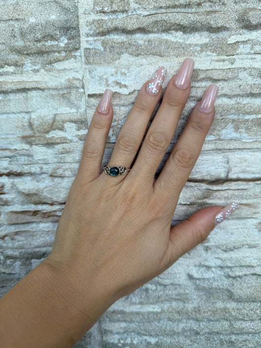 Anello in argento 925 labradorite verde