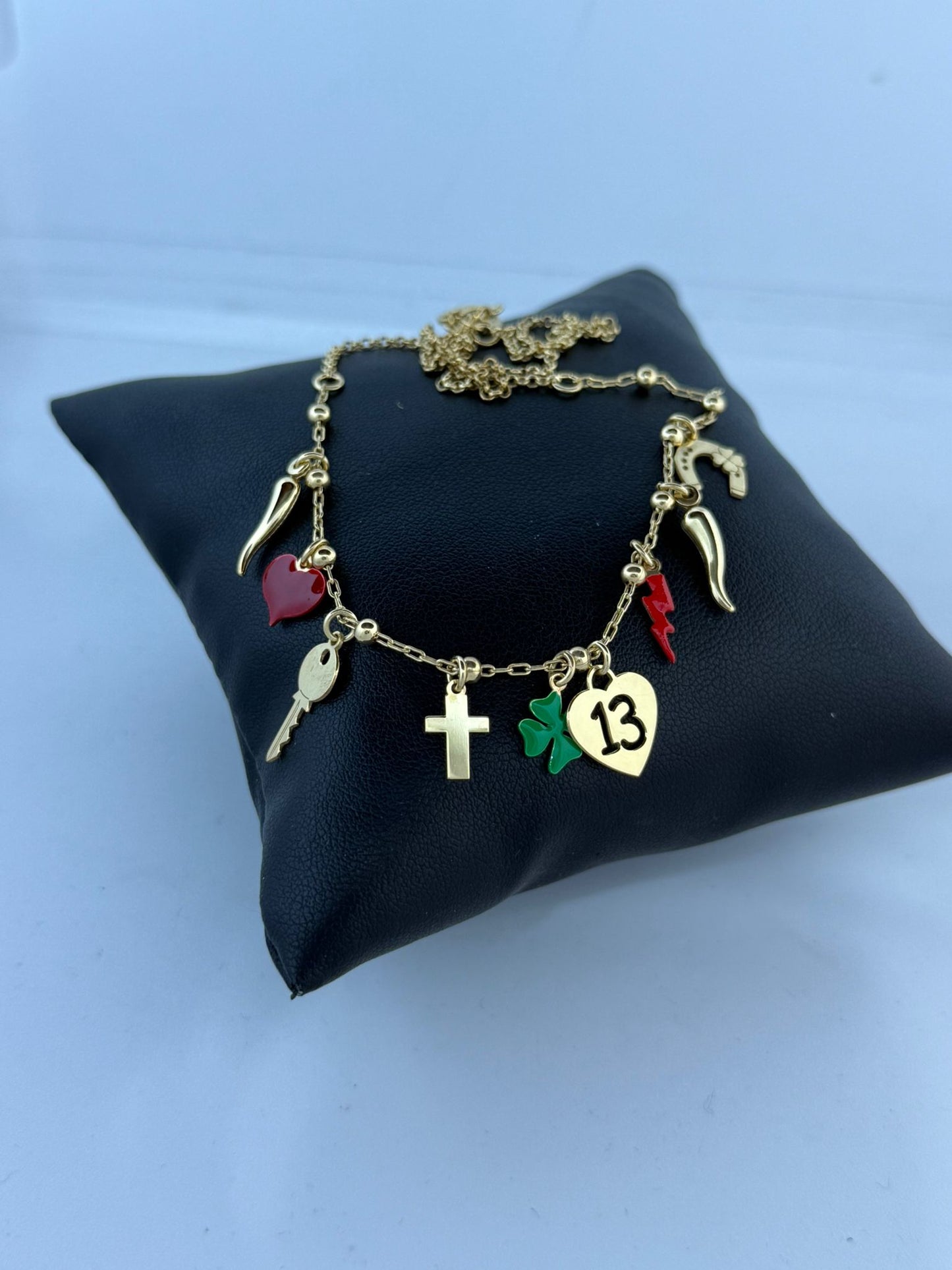 Collana Scaramantica Argento 925 Dorato – Charms Portafortuna Pezzo Unico