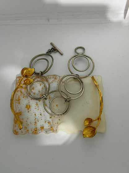 Bracciale in Argento 800 a Doppi Cerchi – Pezzo Unico Artigianale