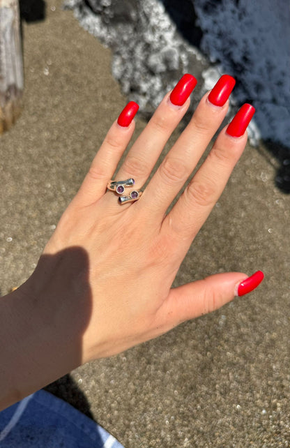 Anello in argento 925 ametista viola