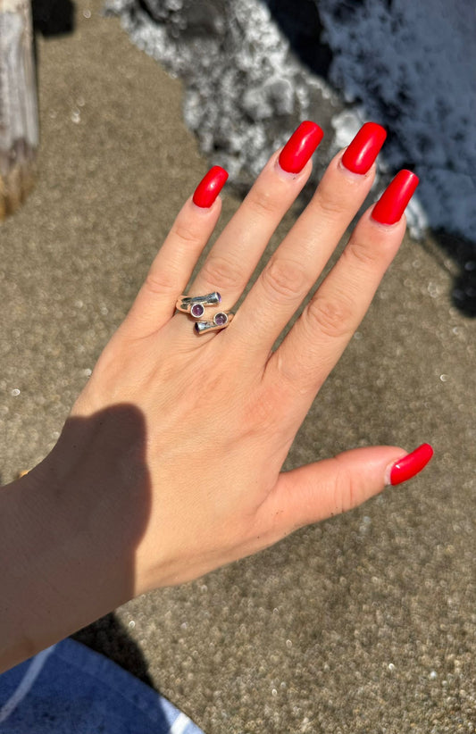 Anello in argento 925 ametista viola