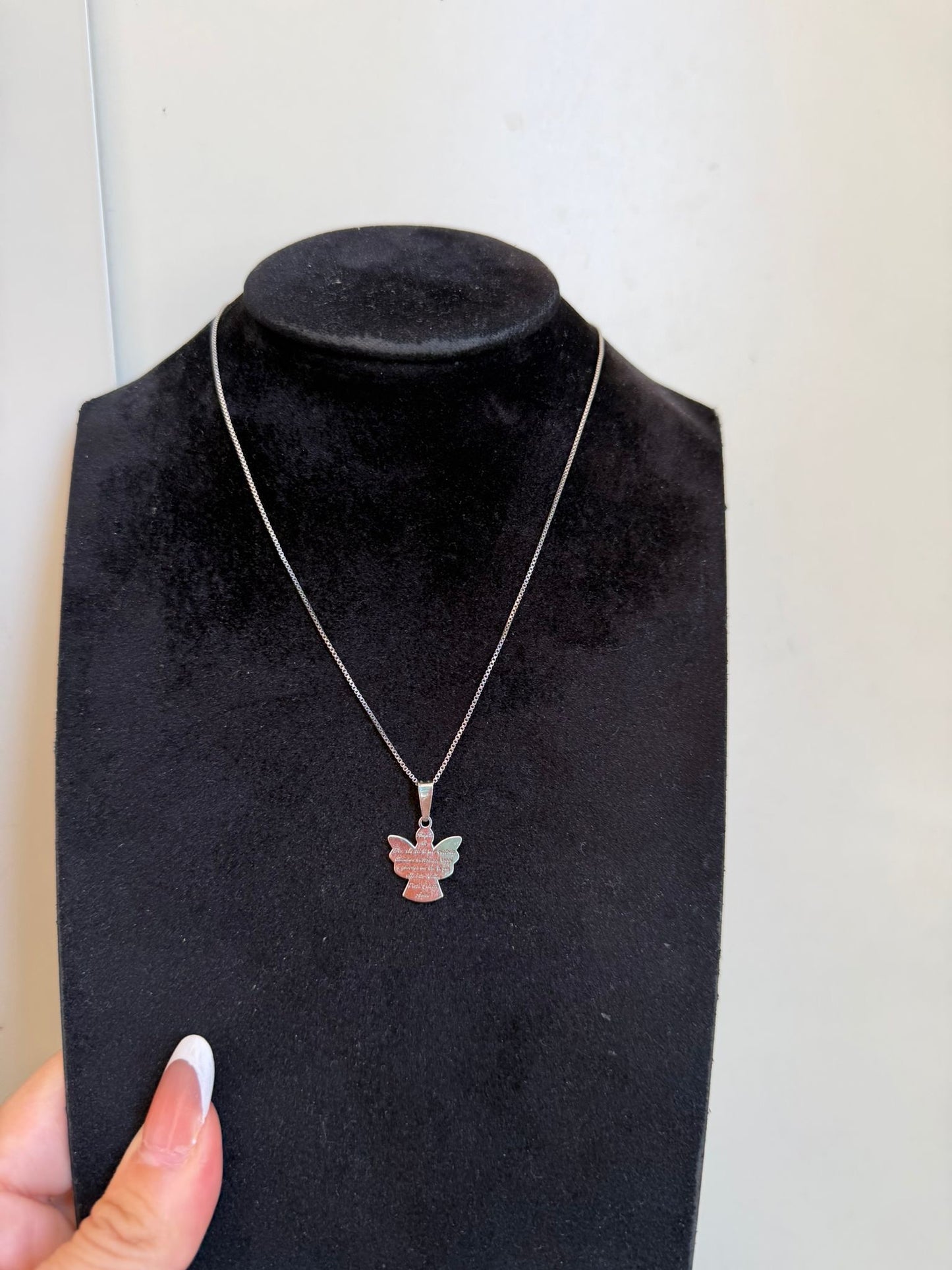 Collana in Argento 925 Angelo con Preghiera – Gioiello Spirituale