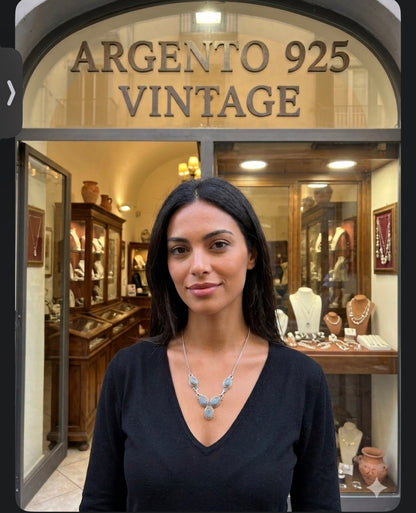 Collana Argento 925 Collier con Tre Pietre di Luna – Magia Lunare Pezzo Unico