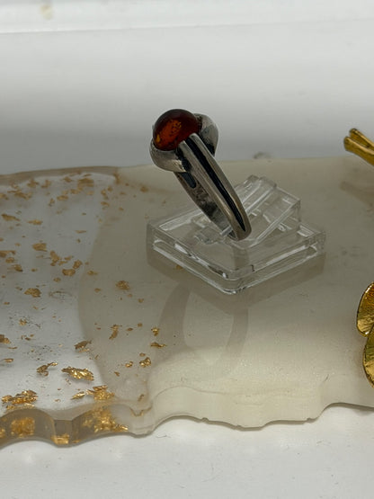 Anello in Argento 925 con Ambra Baltica Naturale – Misura 17 Italiana