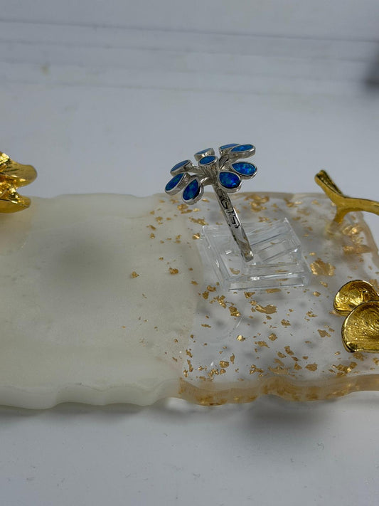 Anello Argento 925 Fiore con Opale – Pezzo Unico Artigianale