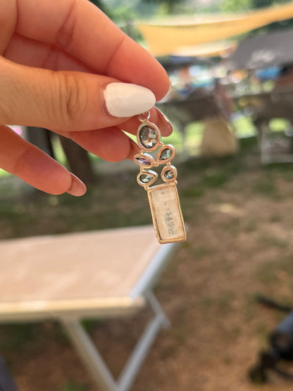 Collana in Argento 925 con Ametista, Acquamarina, Pietra di Luna e Topazio Mistico – Pezzo Unico