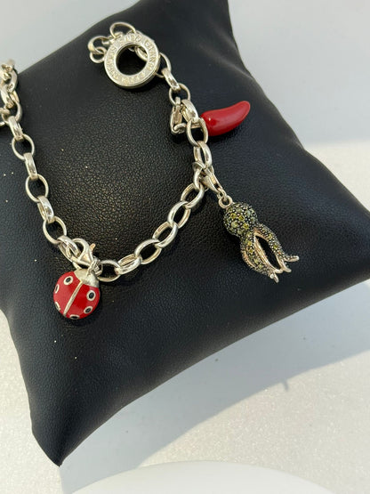 Bracciale charms in argento 925