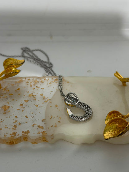 Collana Serpente in Argento 925 con Pietre Azzurre – Pezzo Unico