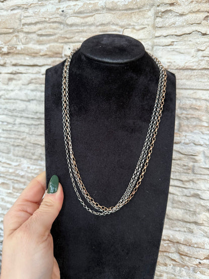 Collana Argento 925 a Tre Fili Bicolore – Firmata Padovani Pezzo Unico