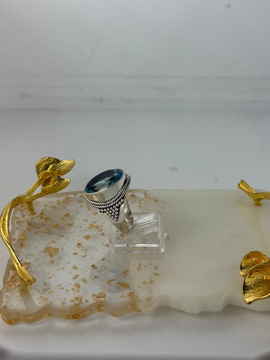 Anello Argento 925 con Acquamarina – Pezzo Unico