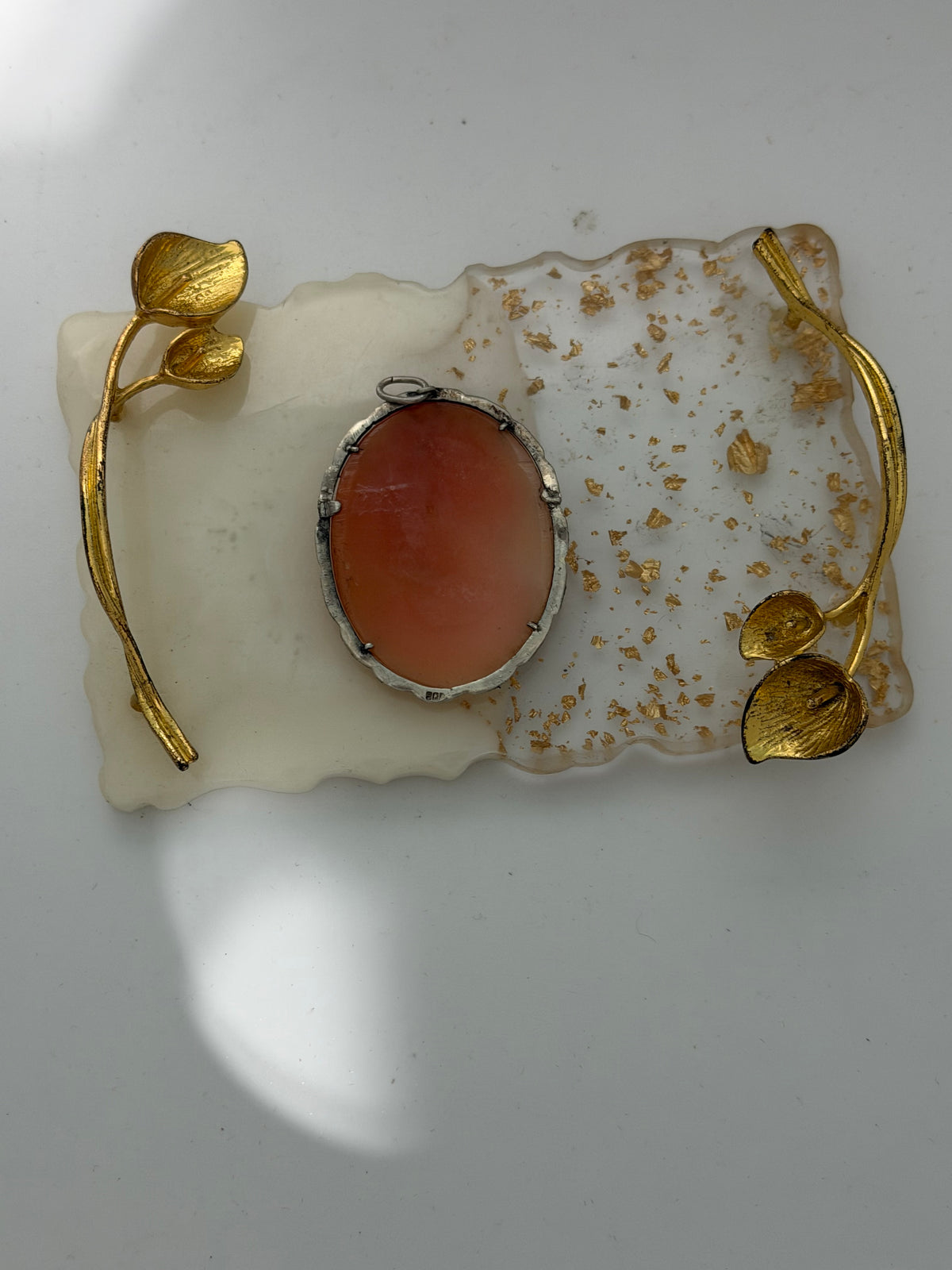 Collana in argento 925 con cammeo antico e marcasiti