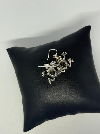 Orecchini in argento 925 rana