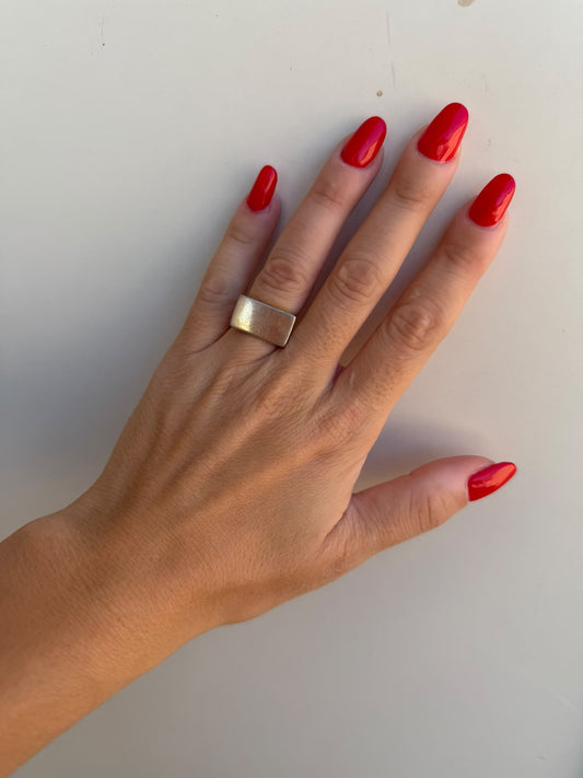Anello fascia rettangolare in argento 925 – Pezzo Unico