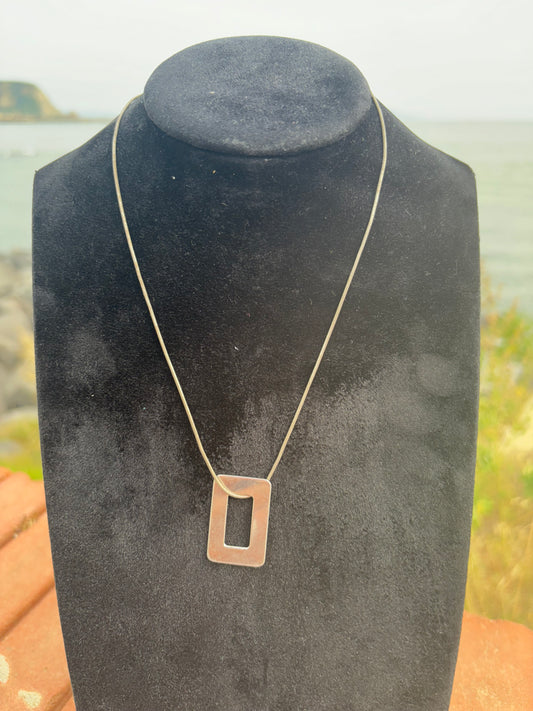 Collana in argento 925 rettangolo