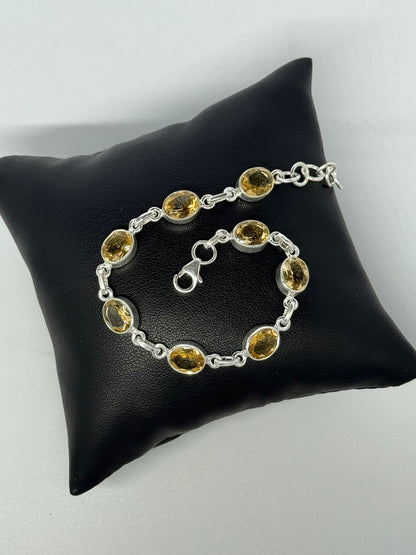 Bracciale in argento 925 citrino giallo